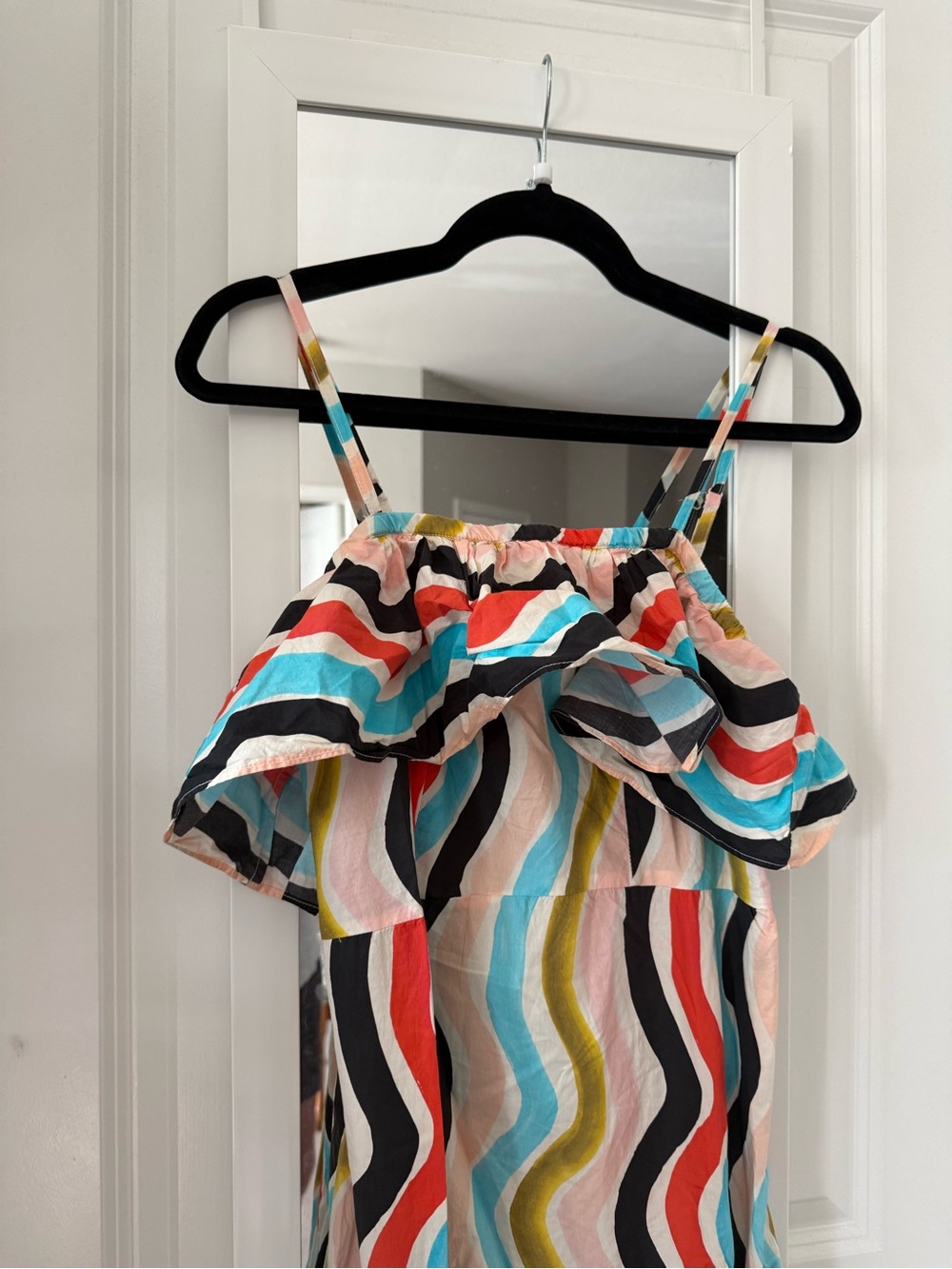 FARM Rio Multicolor Wavy-Stripe Ruffled Maxi Dress - Picture 3 of 8